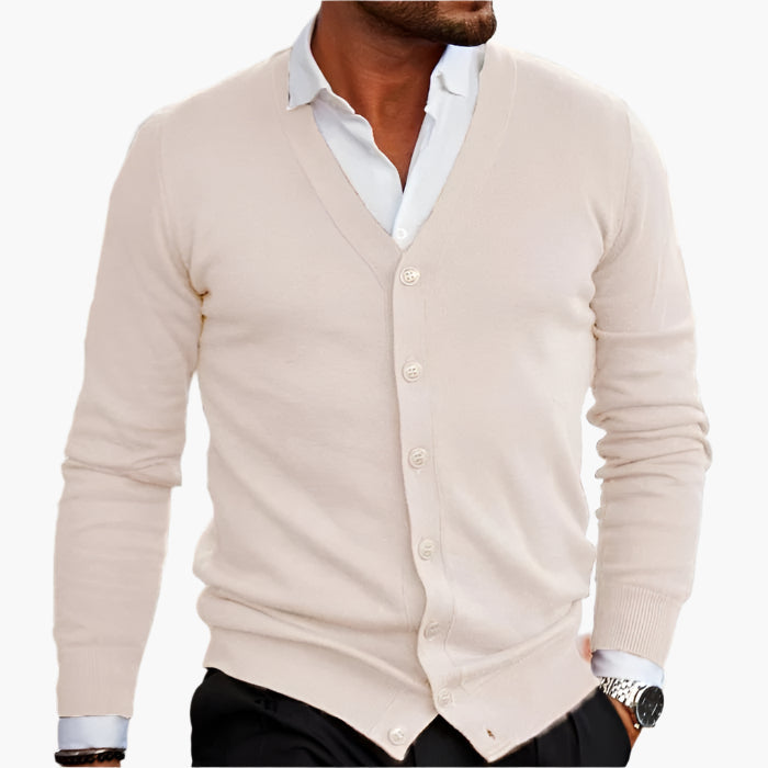 Men's V-Neck Button Cardigan