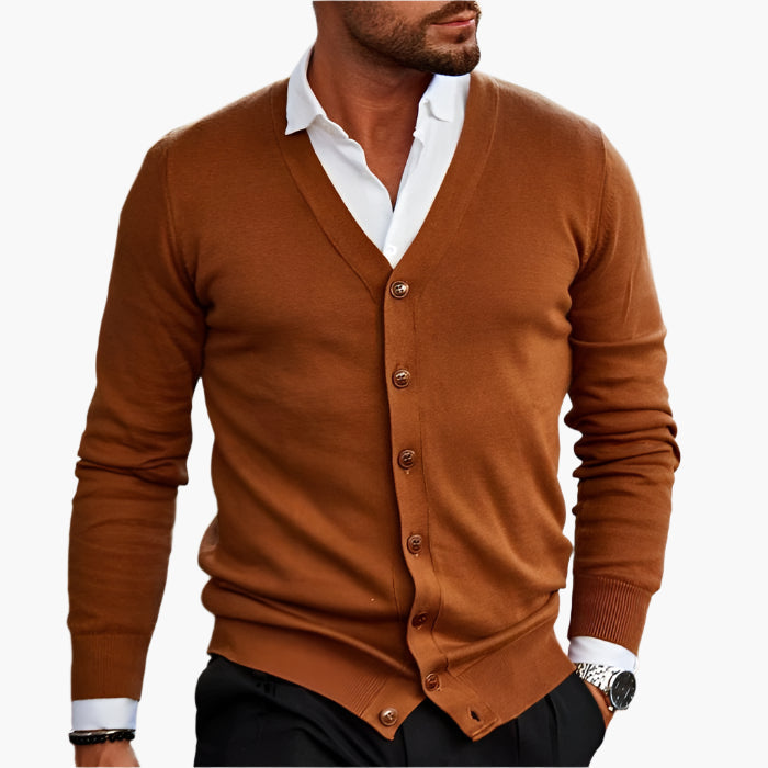 Men's V-Neck Button Cardigan