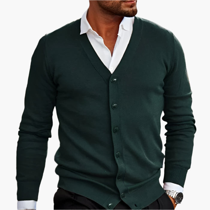 Men's V-Neck Button Cardigan