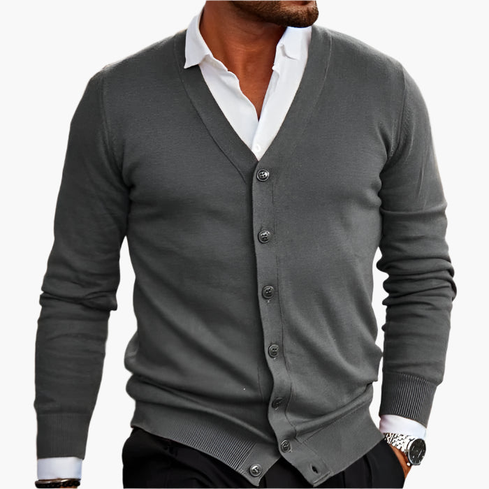 Men's V-Neck Button Cardigan
