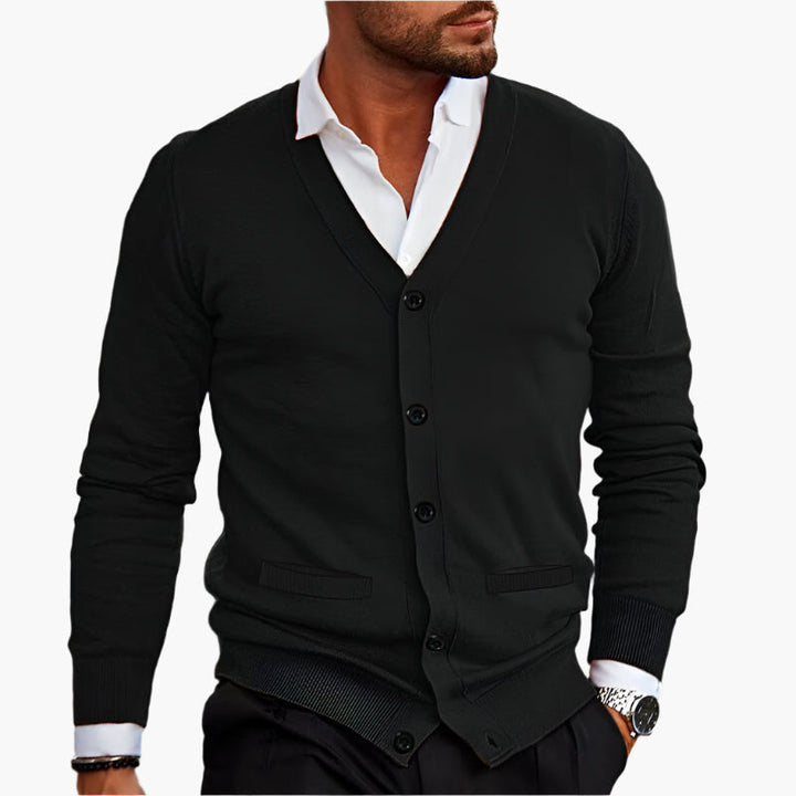 Men's V-Neck Button Cardigan