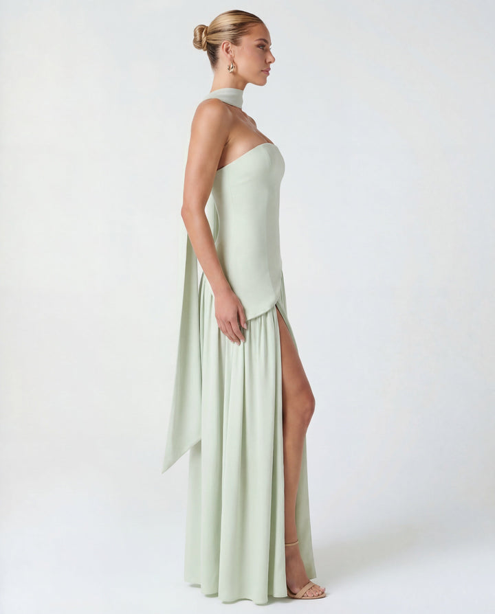 Women's Wedding Guest Strapless Corset Maxi Dress