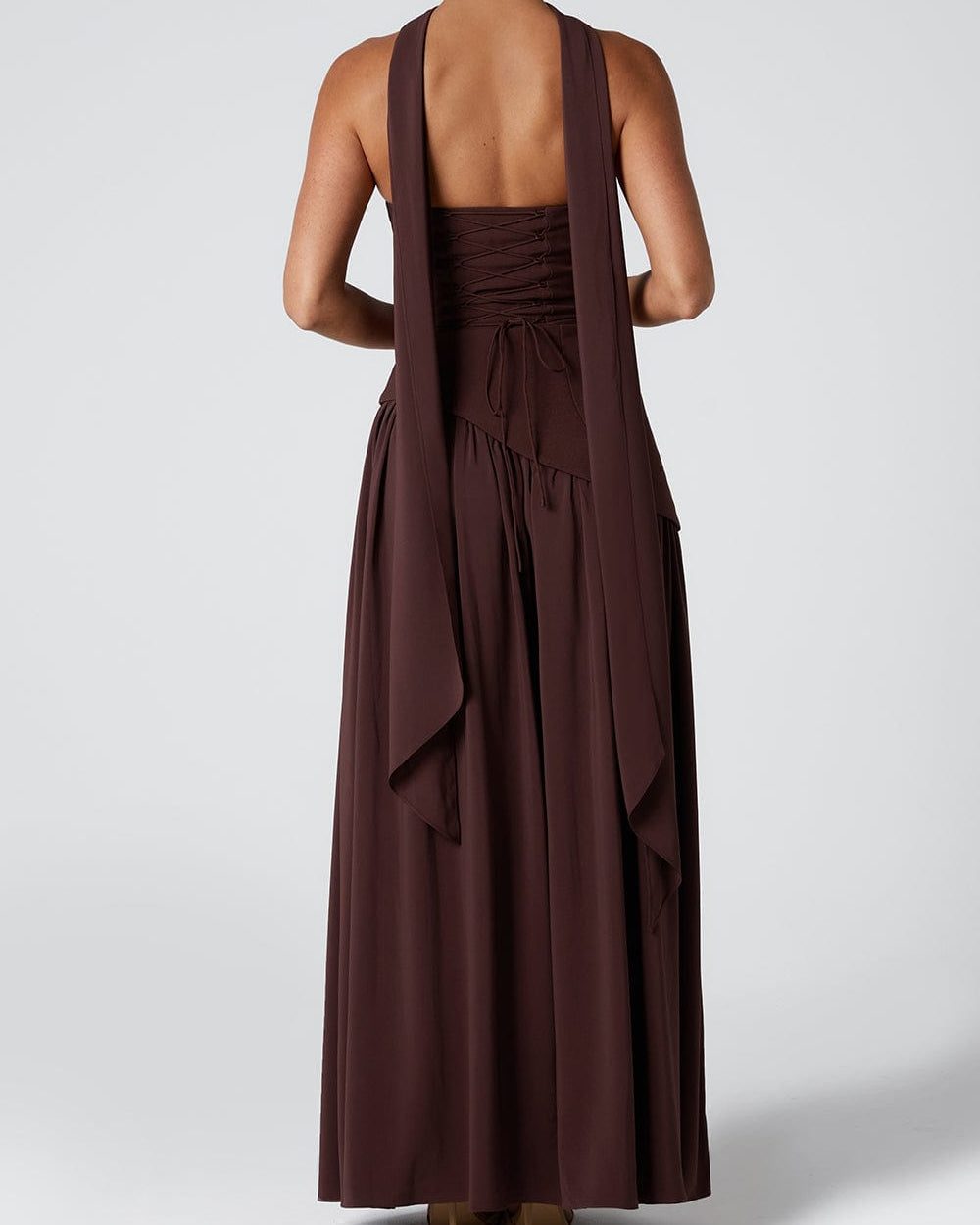 Women's Wedding Guest Strapless Corset Maxi Dress