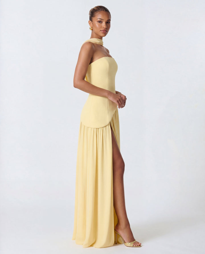 Women's Wedding Guest Strapless Corset Maxi Dress