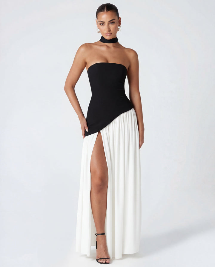 Women's Wedding Guest Strapless Corset Maxi Dress