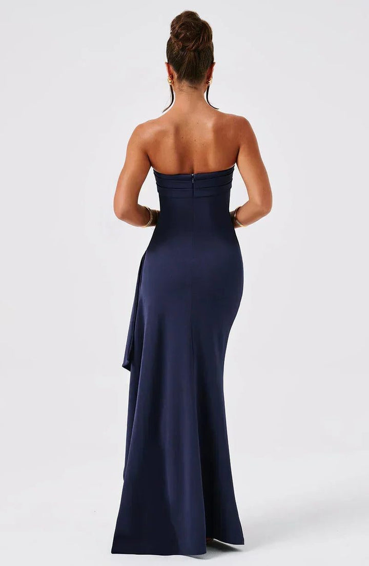 Women's Strapless Maxi Dress with Leg Split