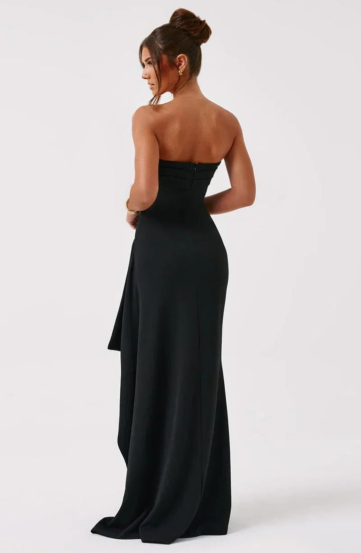Women's Strapless Maxi Dress with Leg Split