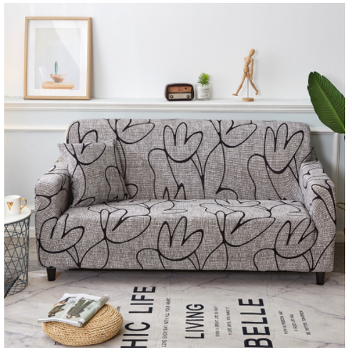 Stretch Sofa Cover Fitted Slipcover with Elastic Design and Matching Cushion - Image 1
