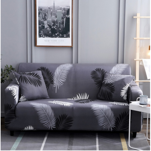Stretch Sofa Cover Fitted Slipcover with Elastic Design and Matching Cushion - Image 2