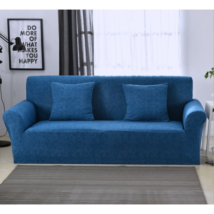 Stretch Sofa Cover Fitted Slipcover with Elastic Design and Matching Cushion - Image 7