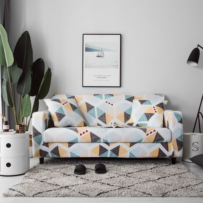Stretch Sofa Cover Fitted Slipcover with Elastic Design and Matching Cushion - Image 9