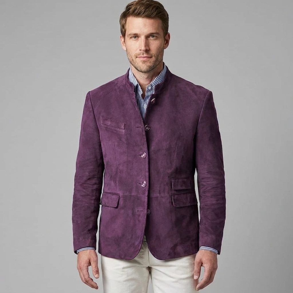 Men's Suede Slim Fit Blazer