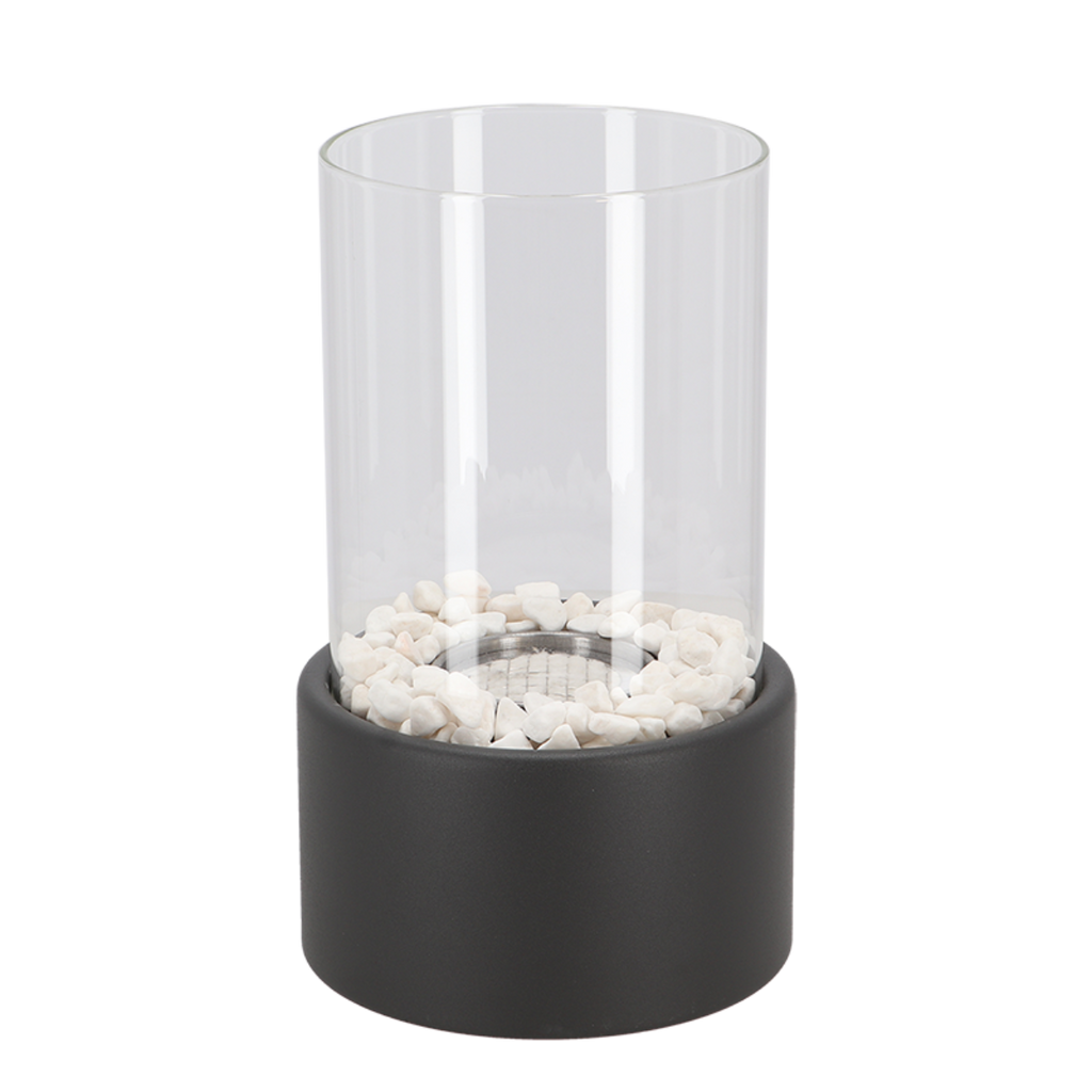 Tabletop Fire Pit with Glass Cylinder Smokeless Portable Bioethanol Burner and Decorative Stones - Image 14