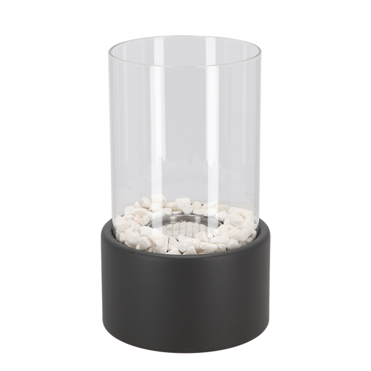 Tabletop Fire Pit with Glass Cylinder Smokeless Portable Bioethanol Burner and Decorative Stones - Image 14