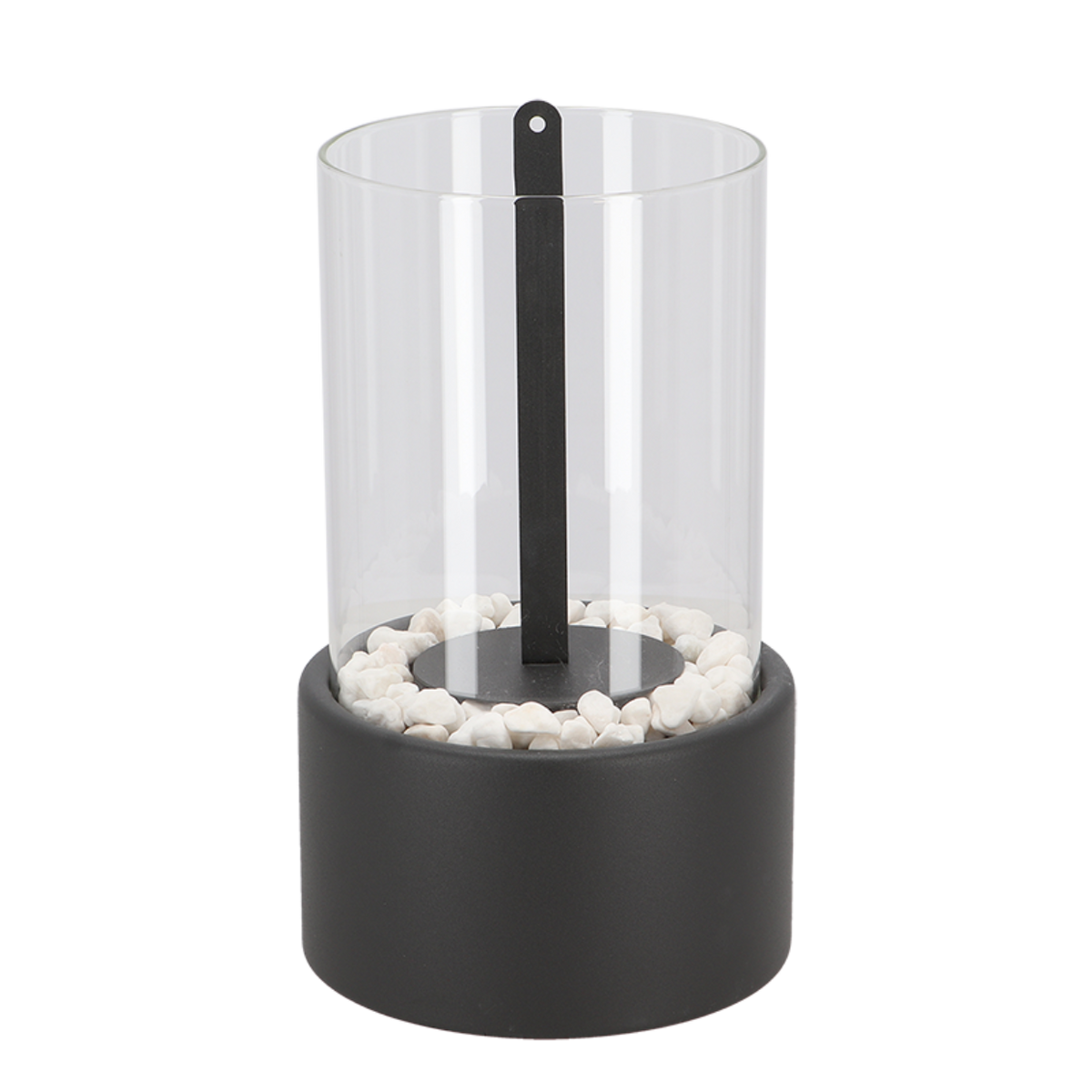 Tabletop Fire Pit with Glass Cylinder Smokeless Portable Bioethanol Burner and Decorative Stones - Image 16