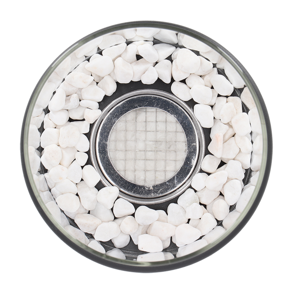Tabletop Fire Pit with Glass Cylinder Smokeless Portable Bioethanol Burner and Decorative Stones - Image 17