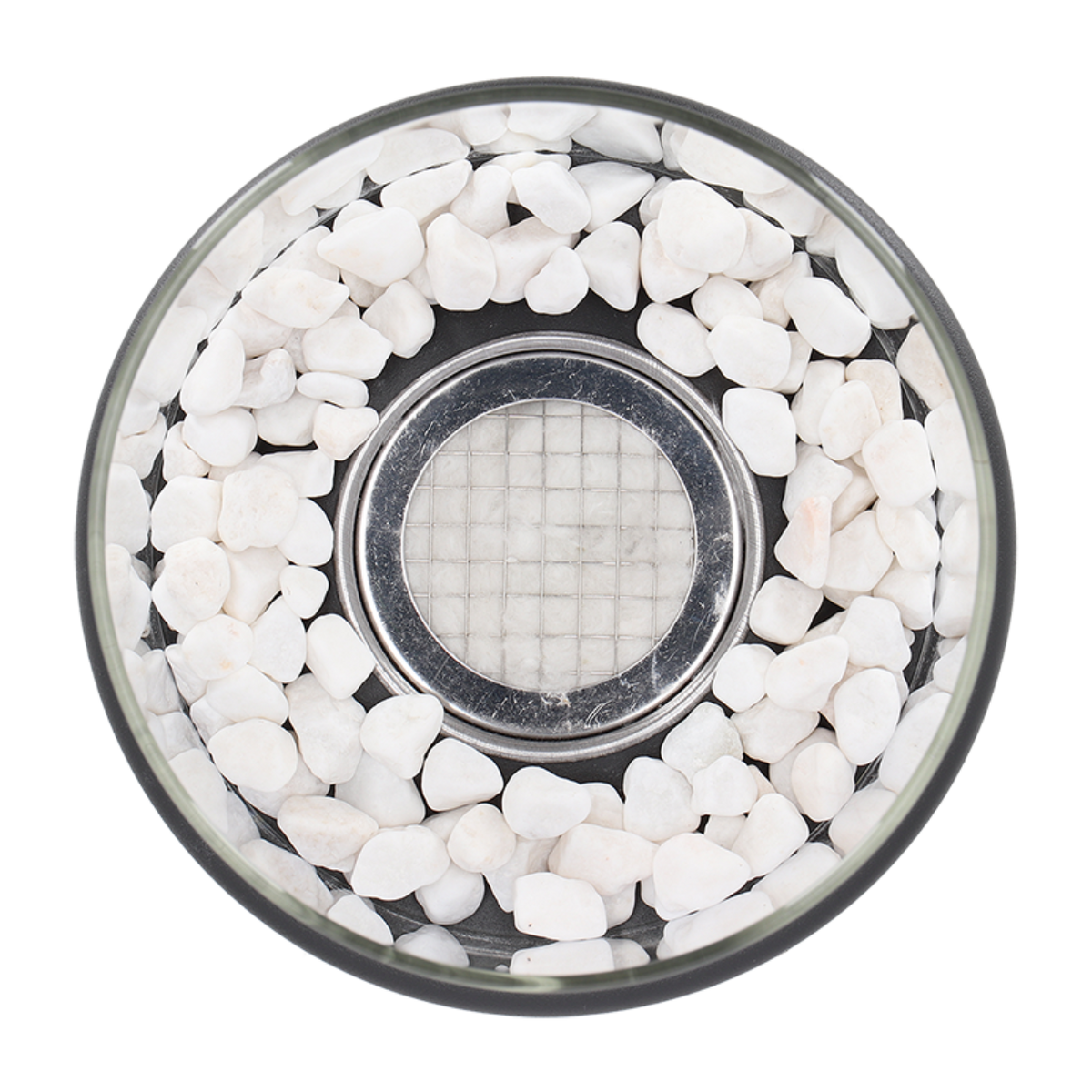 Tabletop Fire Pit with Glass Cylinder Smokeless Portable Bioethanol Burner and Decorative Stones - Image 17