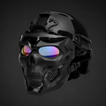 Tactical Skull Mask with Integrated Protective Goggles for Airsoft and Paintball - Image 2