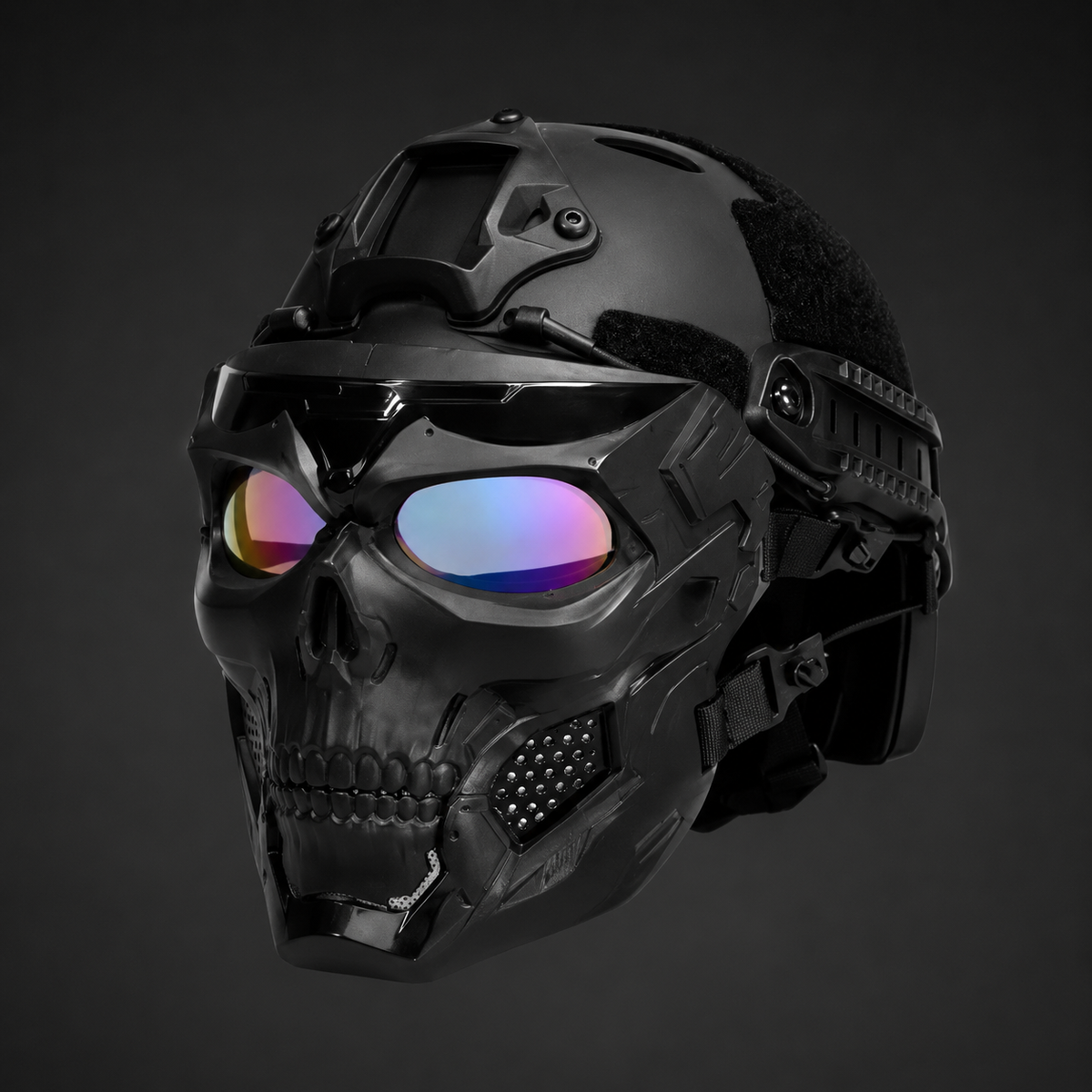 Tactical Skull Mask with Integrated Protective Goggles for Airsoft and Paintball - Image 2