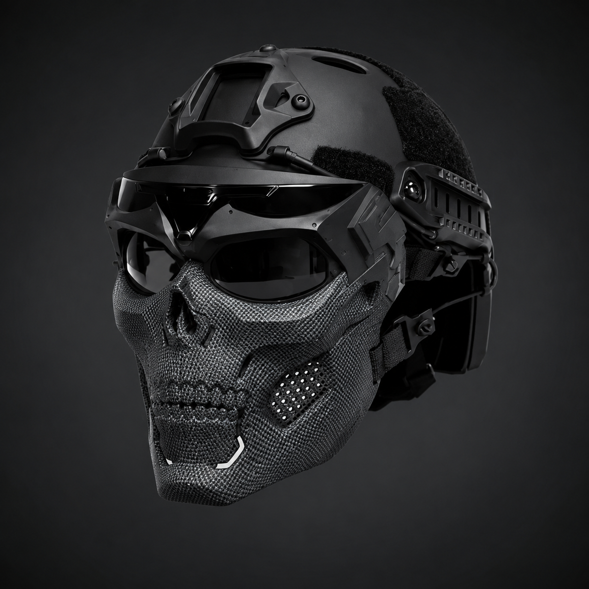 Tactical Skull Mask with Integrated Protective Goggles for Airsoft and Paintball - Image 4