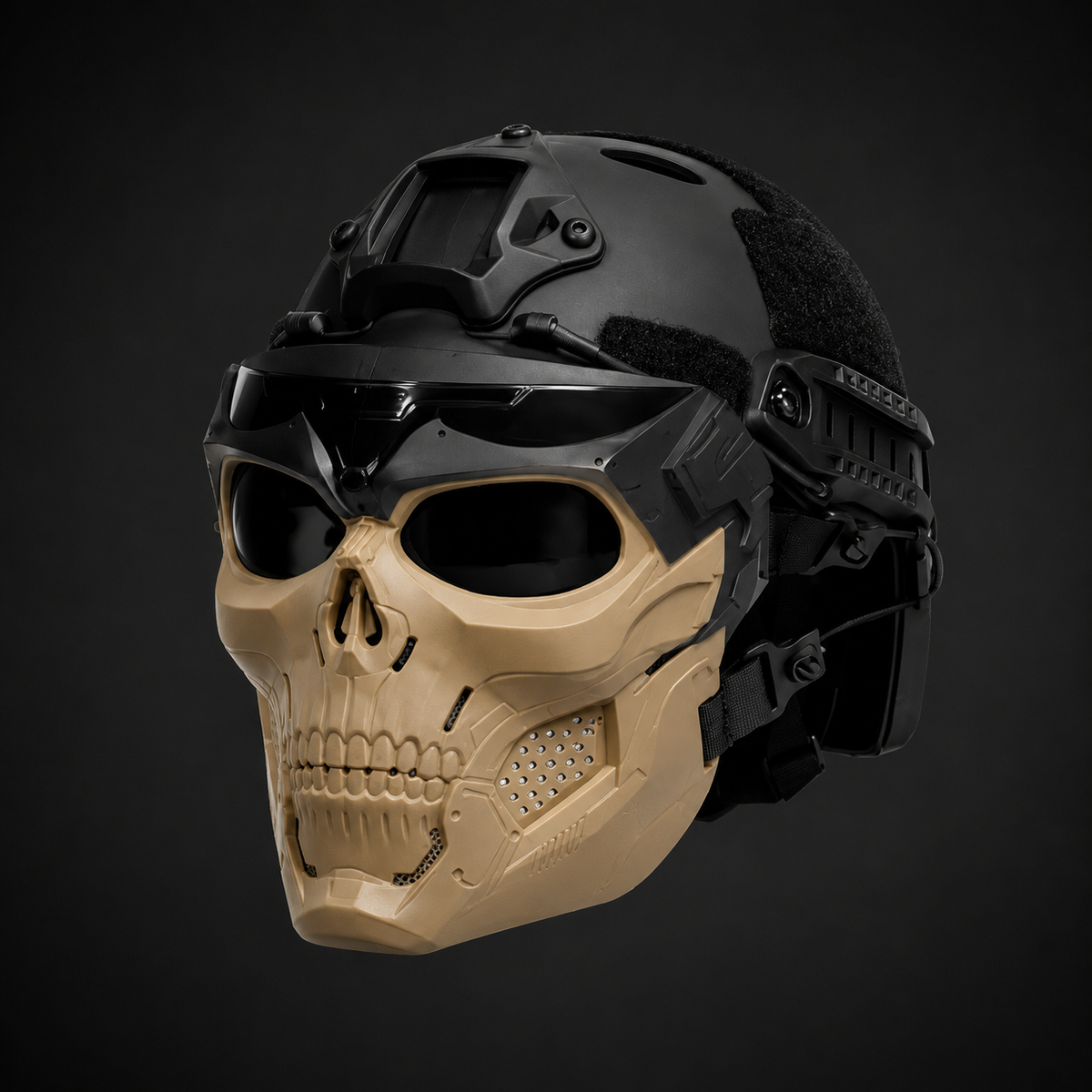 Tactical Skull Mask with Integrated Protective Goggles for Airsoft and Paintball - Image 5