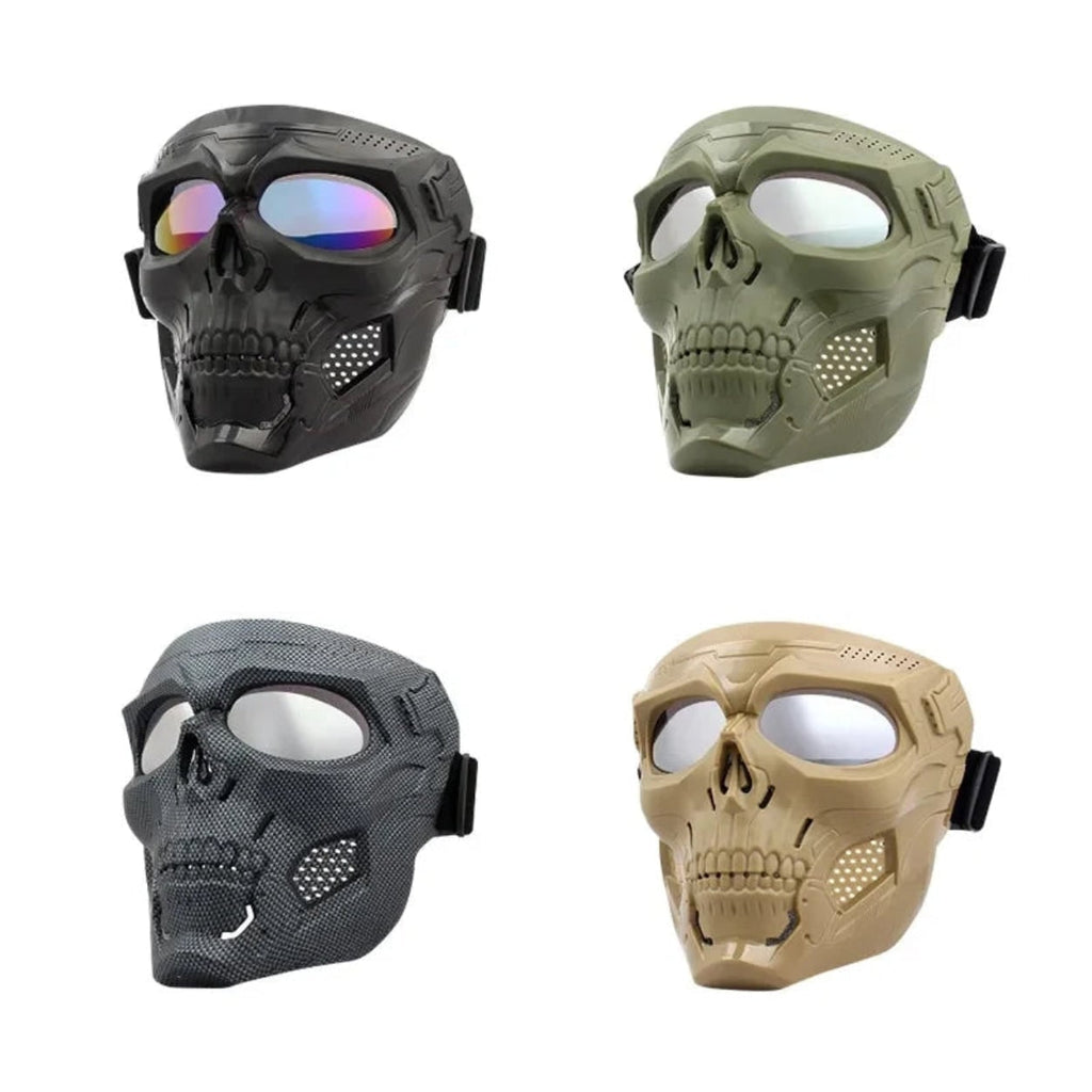Tactical Skull Mask with Integrated Protective Goggles for Airsoft and Paintball - Image 6