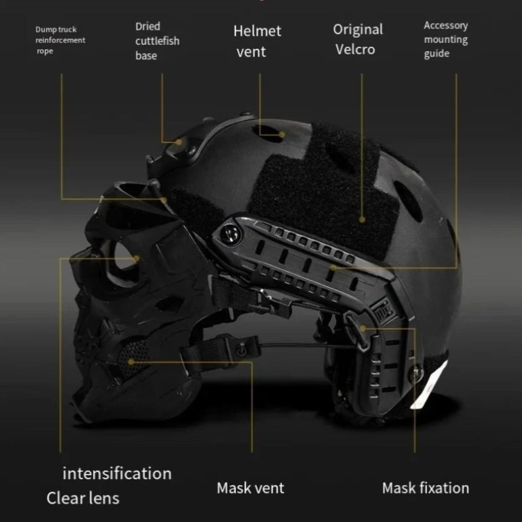Tactical Skull Mask with Integrated Protective Goggles for Airsoft and Paintball - Image 7