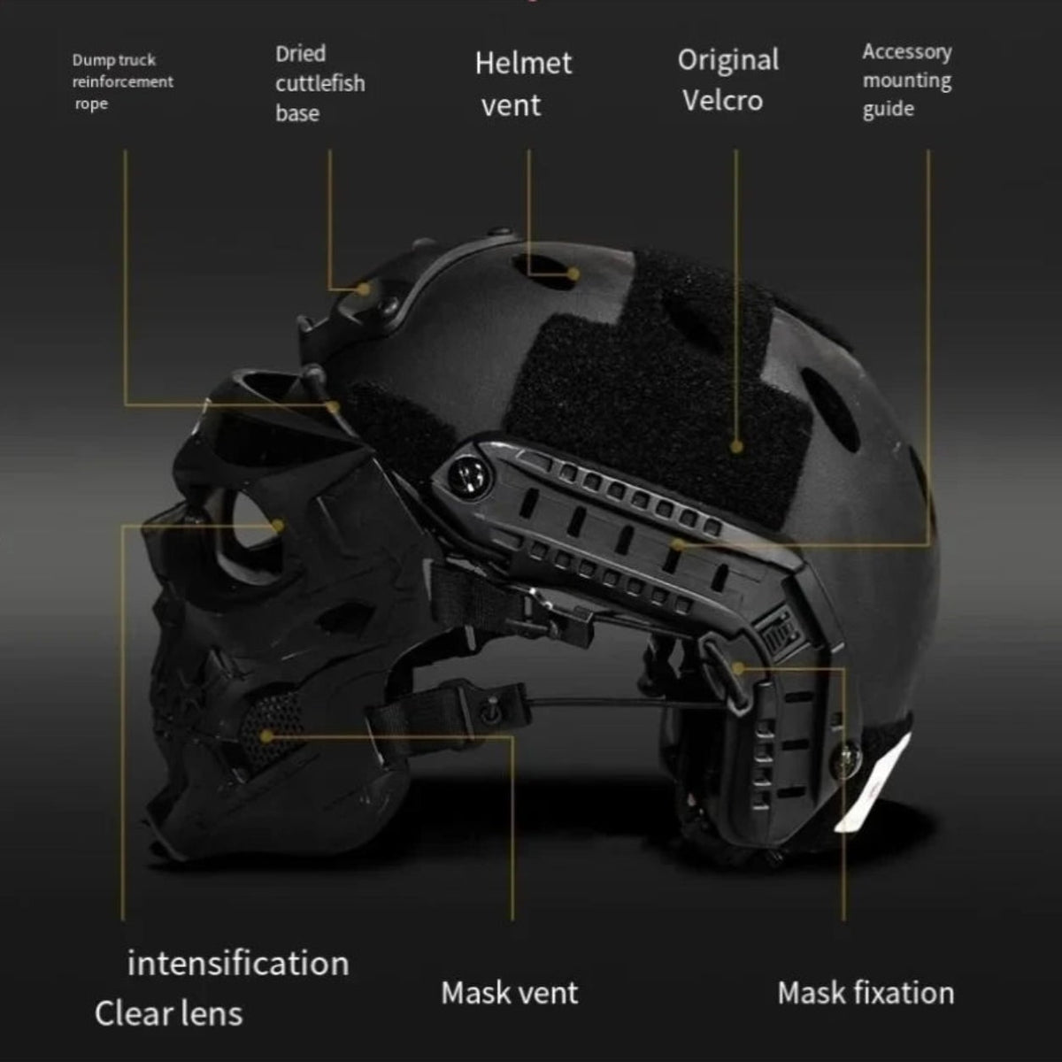 Tactical Skull Mask with Integrated Protective Goggles for Airsoft and Paintball - Image 7