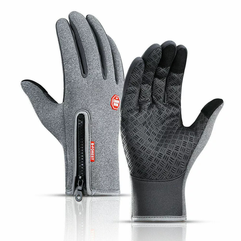 Thermal Winter Gloves with Touchscreen Fingertips Windproof Zipper Wrist and Anti-Slip Palm - Image 2