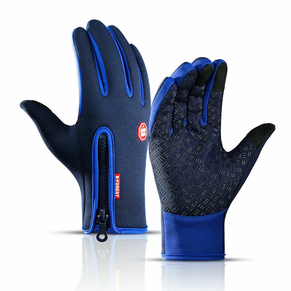 Thermal Winter Gloves with Touchscreen Fingertips Windproof Zipper Wrist and Anti-Slip Palm - Image 3
