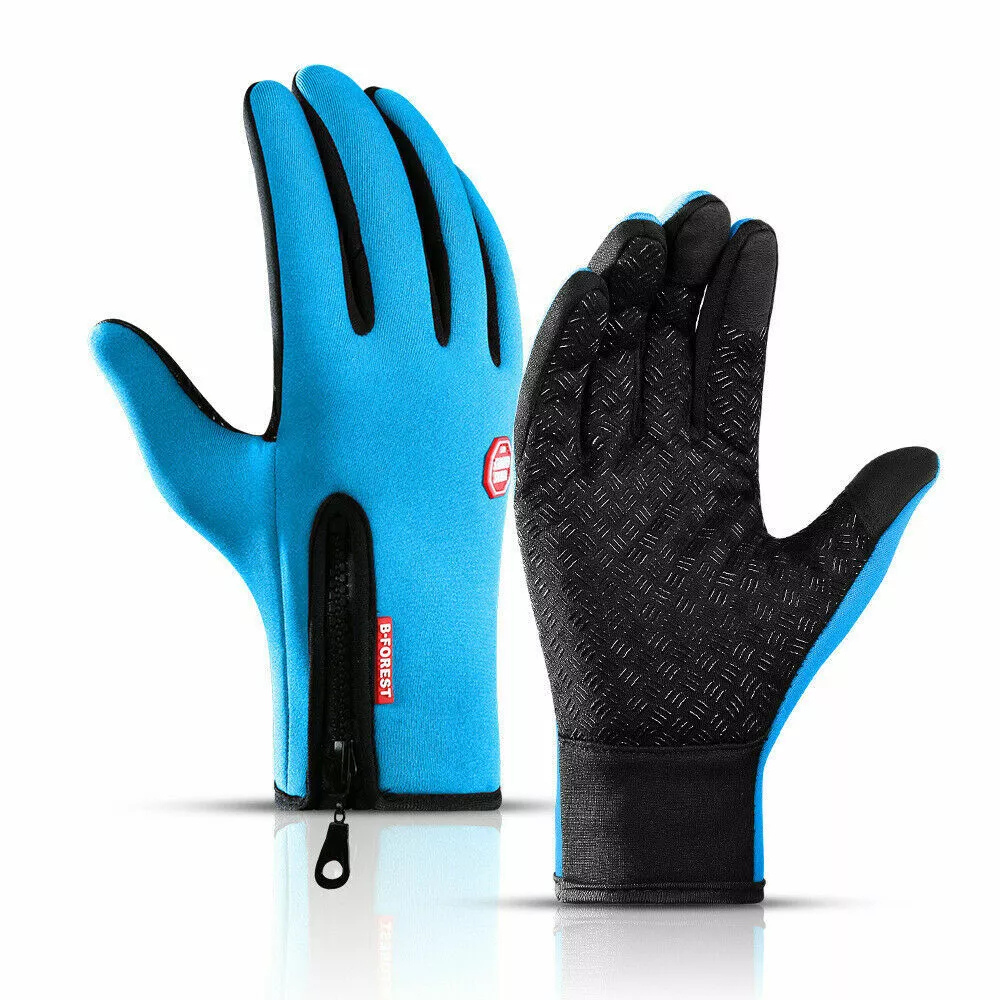 Thermal Winter Gloves with Touchscreen Fingertips Windproof Zipper Wrist and Anti-Slip Palm - Image 4