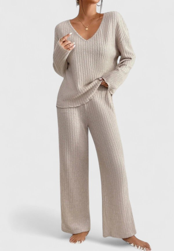 Women's Ribbed Knit Loungewear Set