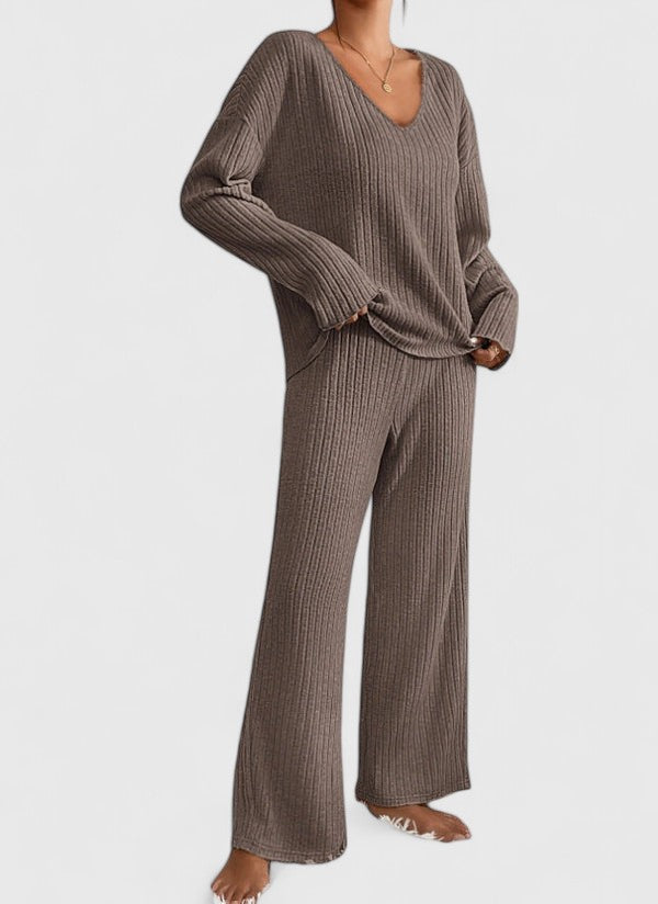 Women's Ribbed Knit Loungewear Set
