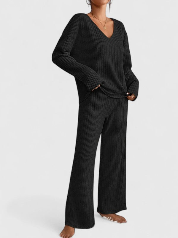 Women's Ribbed Knit Loungewear Set