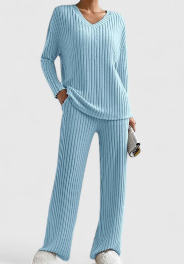Women's Ribbed Knit Loungewear Set