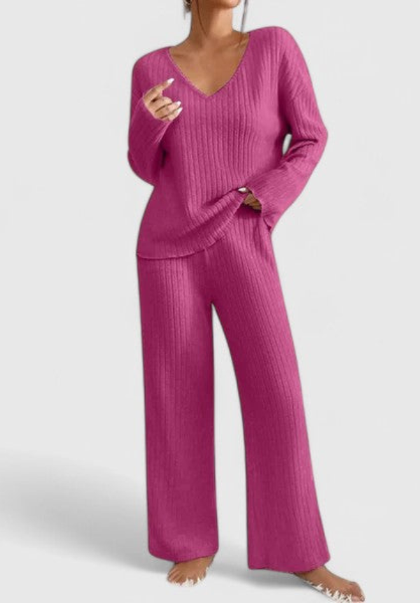 Women's Ribbed Knit Loungewear Set