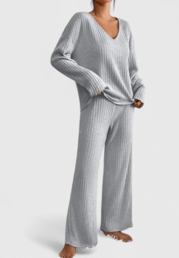 Women's Ribbed Knit Loungewear Set