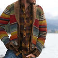 Men's Shawl Collar Striped Cardigan