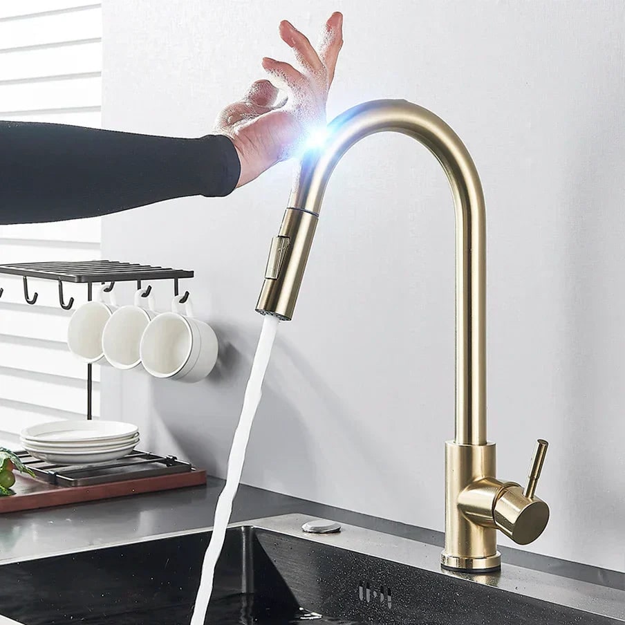 Touch Kitchen Water Faucet with Pull-Down Sprayer and Single-Handle Lever Control - Image 2