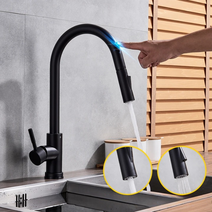 Touch Kitchen Water Faucet with Pull-Down Sprayer and Single-Handle Lever Control - Image 4