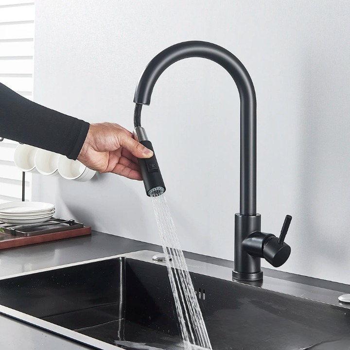 Touch Kitchen Water Faucet with Pull-Down Sprayer and Single-Handle Lever Control - Image 5