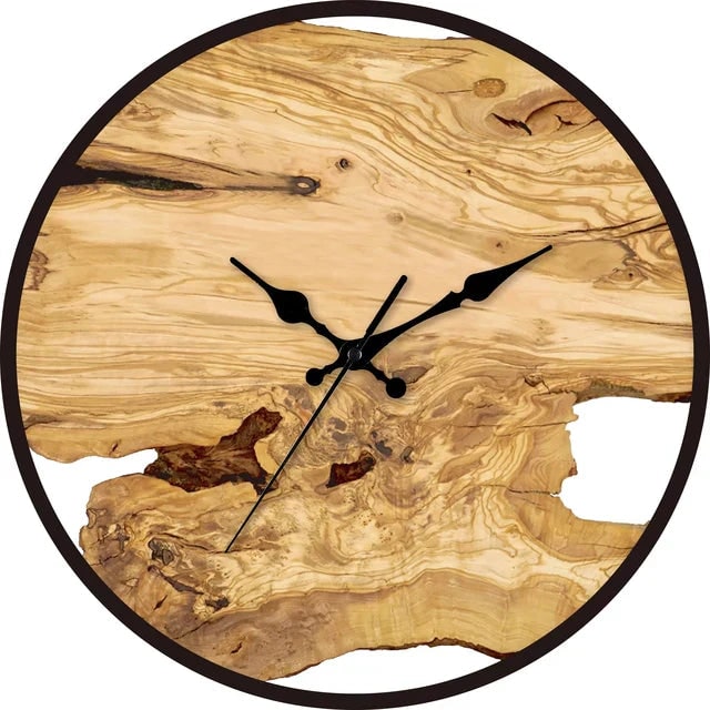 Transparent Wall Clock with Roman Numerals and Black Hands Mid Century Modern Design - Image 3