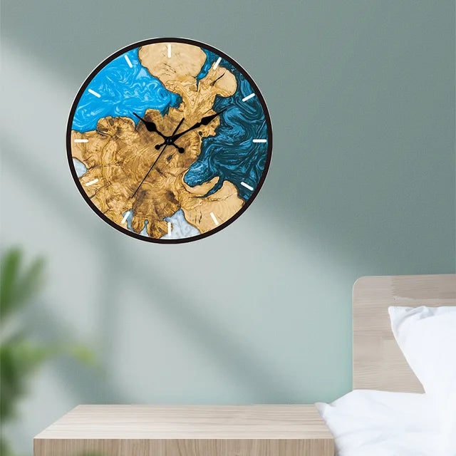 Transparent Wall Clock with Roman Numerals and Black Hands Mid Century Modern Design - Image 5