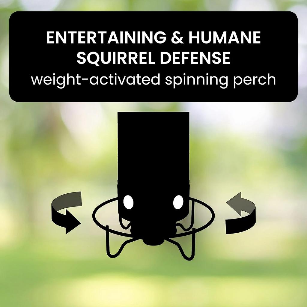 Tube Bird Feeder with Weight Activated Spinning Perch and Squirrel Proof Guard - Image 4