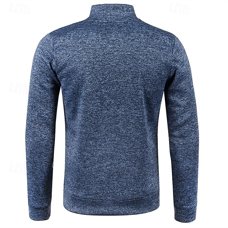 Men's Quarter Zip Textured Jumper