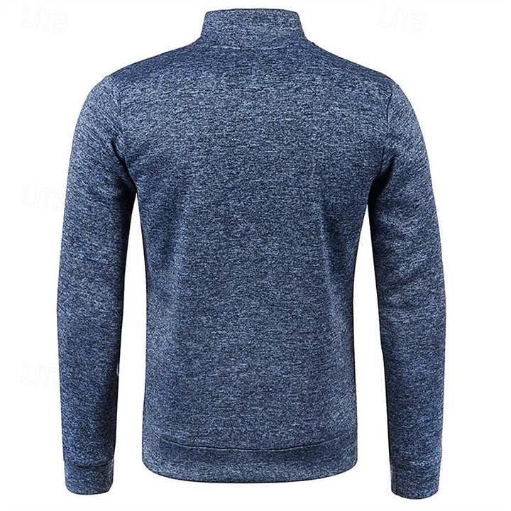 Men's Quarter Zip Textured Jumper