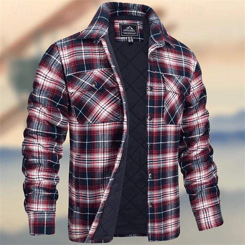 Men's Insulated Plaid Shirt Jacket