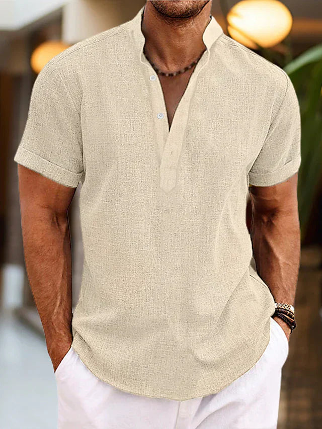 Men's Summer Henley Shirt