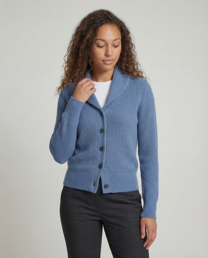 Women's Lapel Collar Knit Cardigan