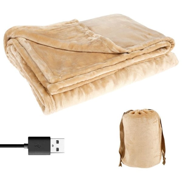USB Heated Blanket Throw with Fleece Fabric and Portable Cordless Design - Image 2
